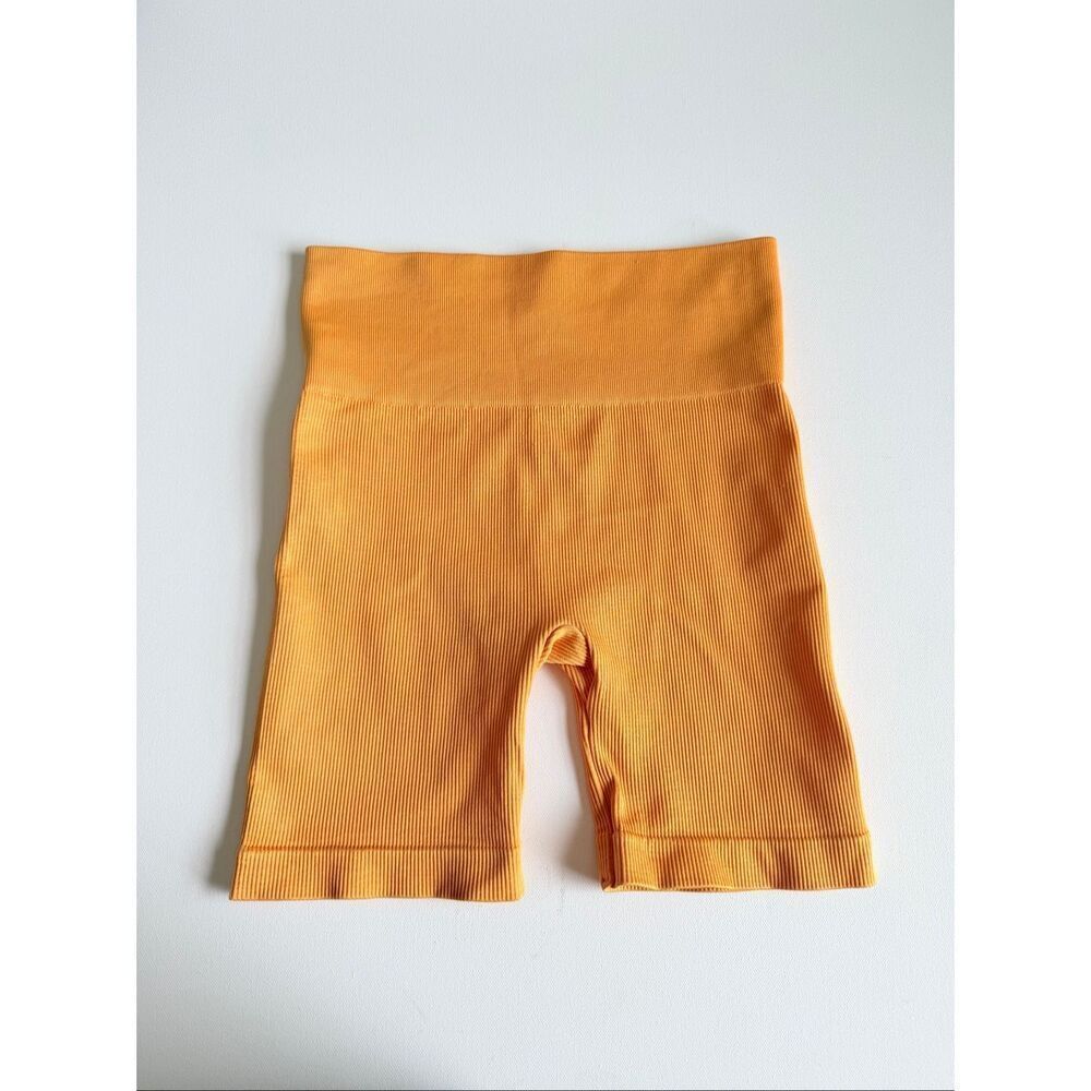 PACSUN Orange Active Seamless Ribbed Biker Shorts Small